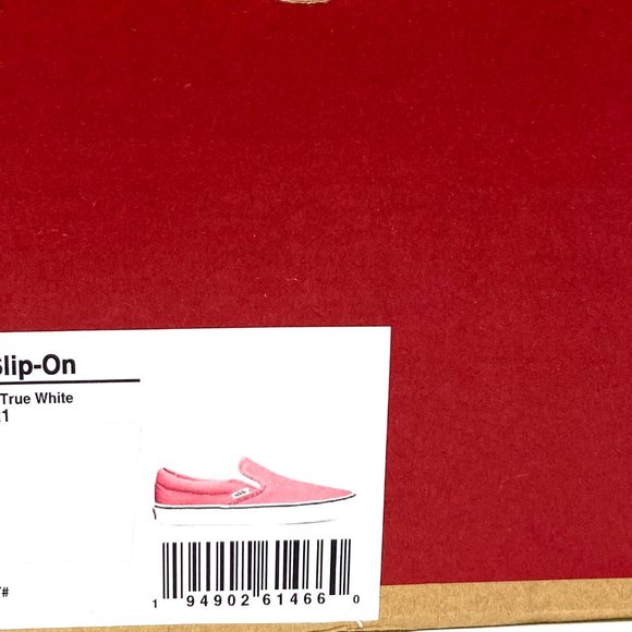 Vans Classic Slip On Pink Lemonade True White Canvas Womens Sneakers VN0A33TBUR1 - Picture 8 of 9